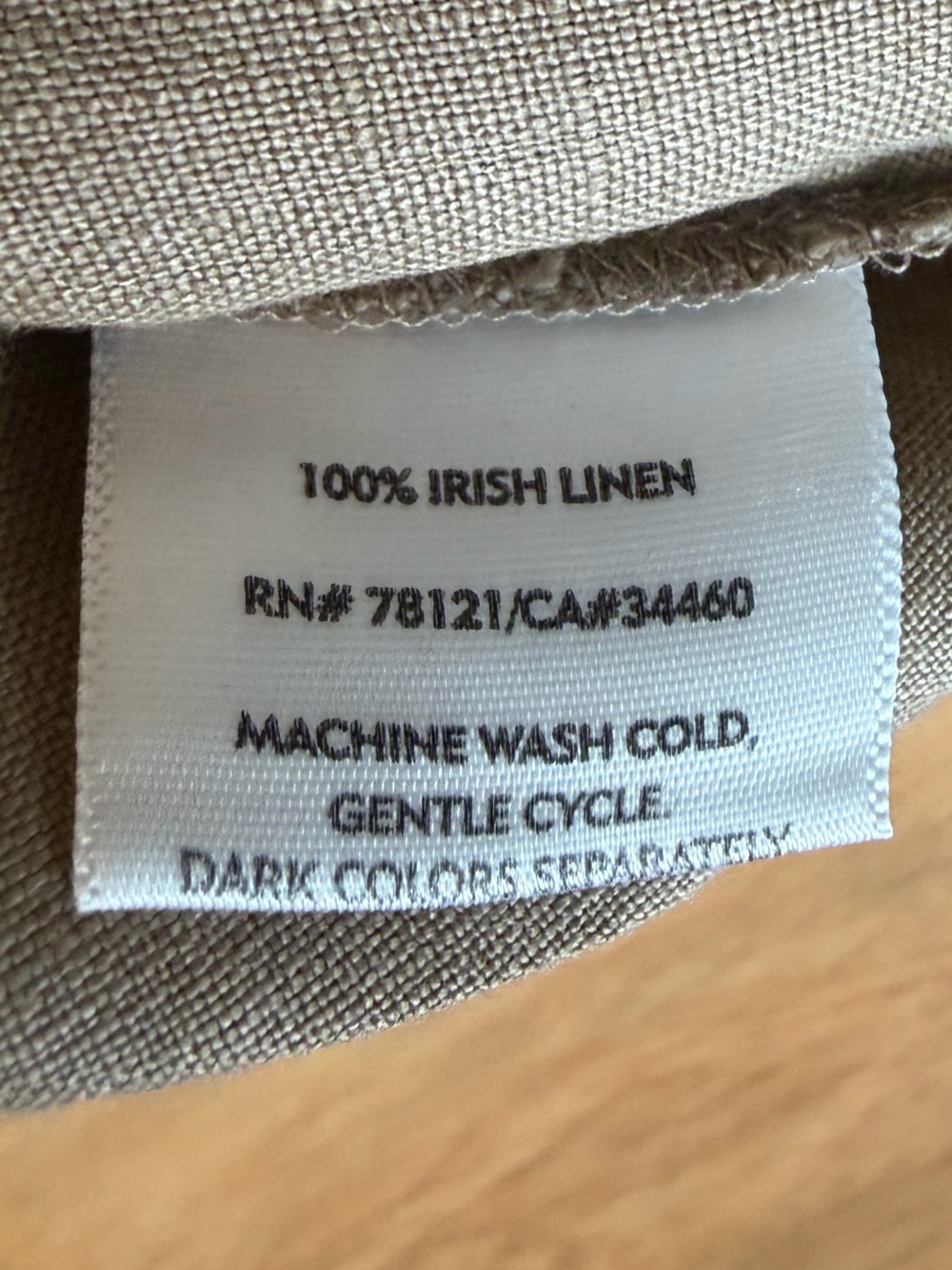 Eileen Fisher Tan Irish Linen Wide Leg Drawstring Cropped Pants Size M/L - Picture 12 of 13